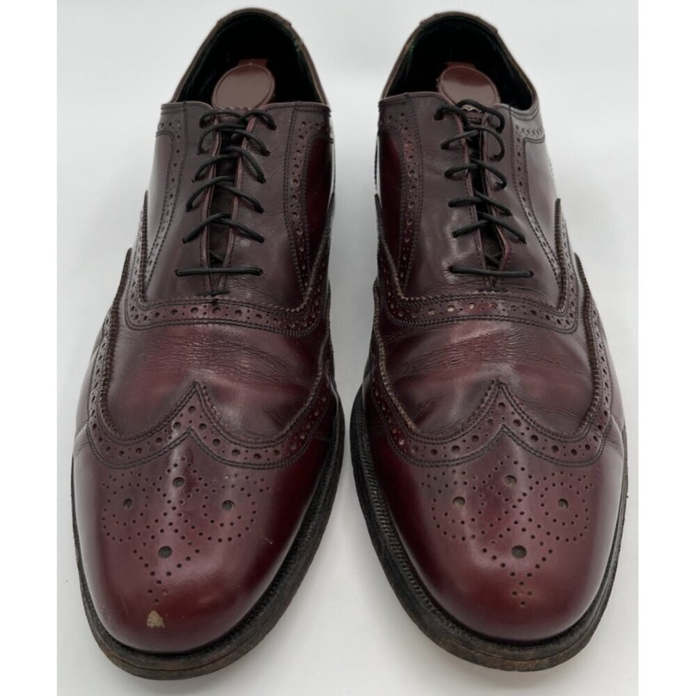 Vintage Florsheim Imperial Men’s 11C Wingtip Oxford Burgundy Leather Dress Shoes
